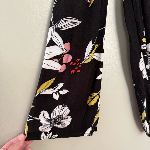 Free People Bella Floral Tunic Top Mini Dress Black Yellow Red White Size Small - Picture 10 of 11